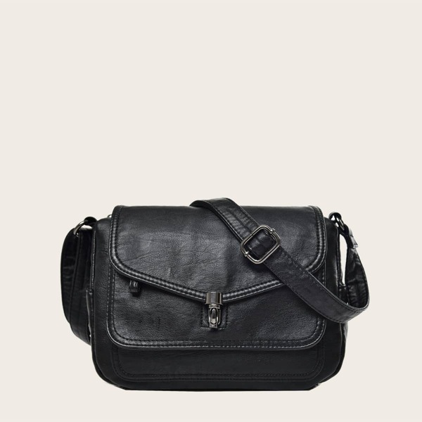 

Minimalist Flap Saddle Bag, Black