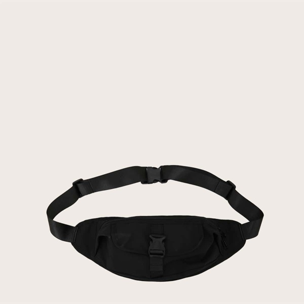 

Men Buckle Decor Fanny Pack, Black