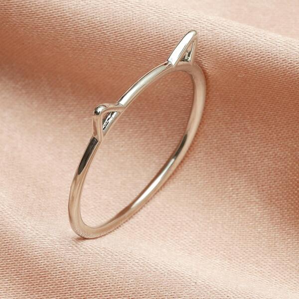

Cat Ear Decor Ring, Silver