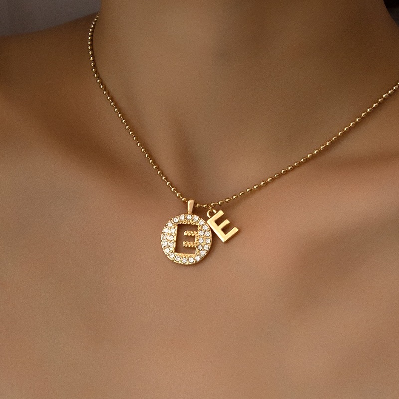 

Letter Decor Chain Necklace, Gold