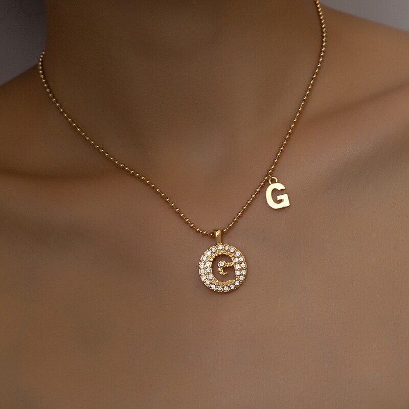 

Letter Decor Chain Necklace, Gold