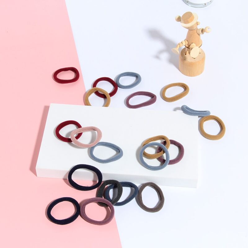 

20pcs Random Color Solid Hair Tie, Multicolor