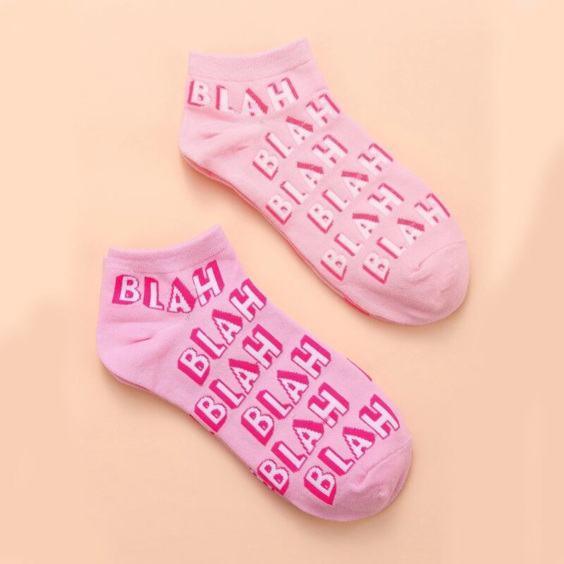 

2pairs Letter Graphic Ankle Socks, Pink