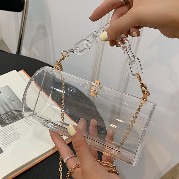 

Clear Chain Satchel Bag