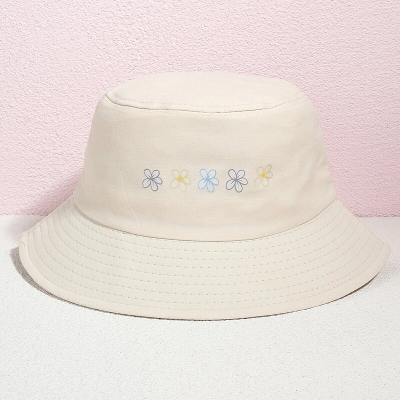 

Floral Pattern Bucket Hat, Beige