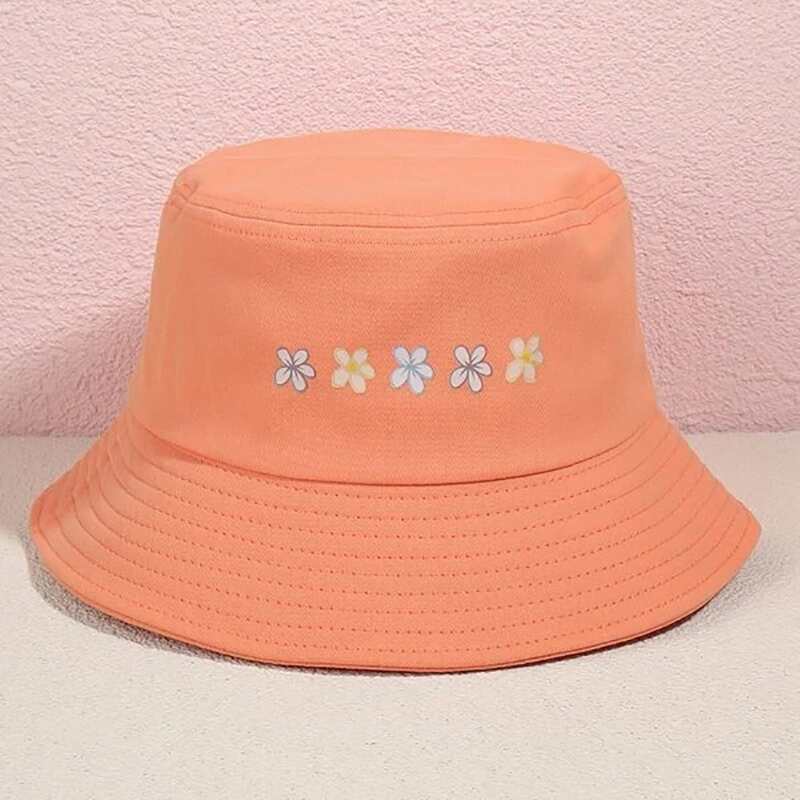 

Floral Pattern Bucket Hat, Orange