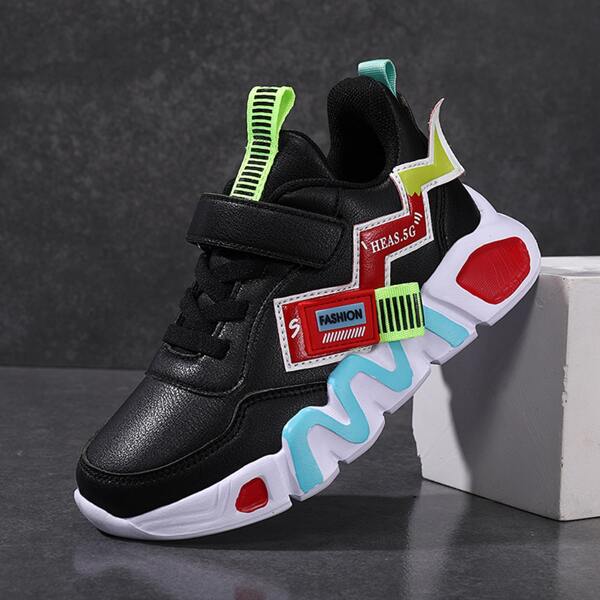 

Boys Colorblock Lace-up Front Chunky Sneakers, Black