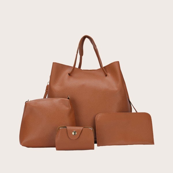 

4pcs Minimalist Bag Set, Brown