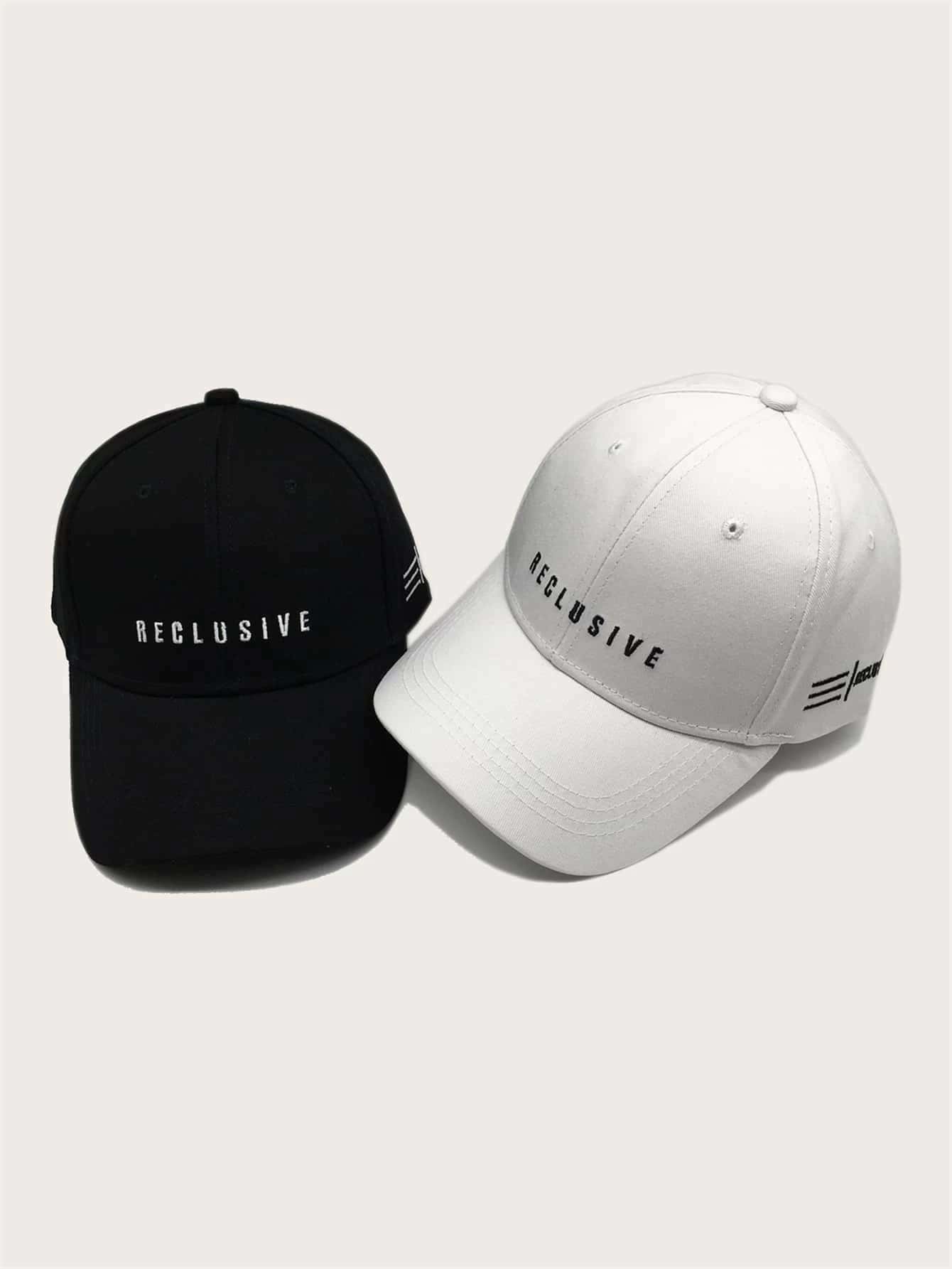 

2pcs Letter Graphic Embroidery Baseball Cap, Multicolor