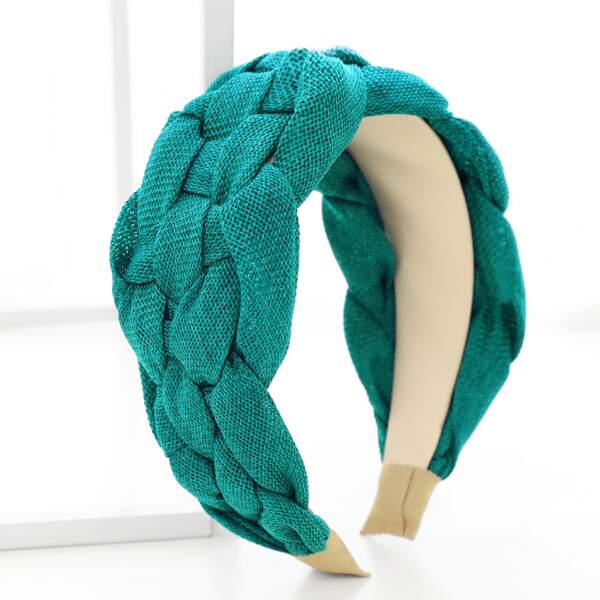 

Braided Design Wide Headband, Green