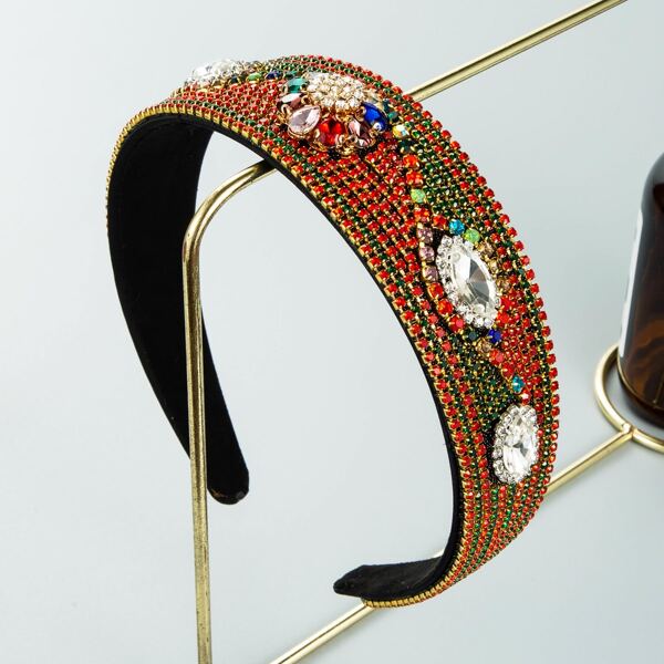 

Rhinestone Decor Wide Headband, Multicolor