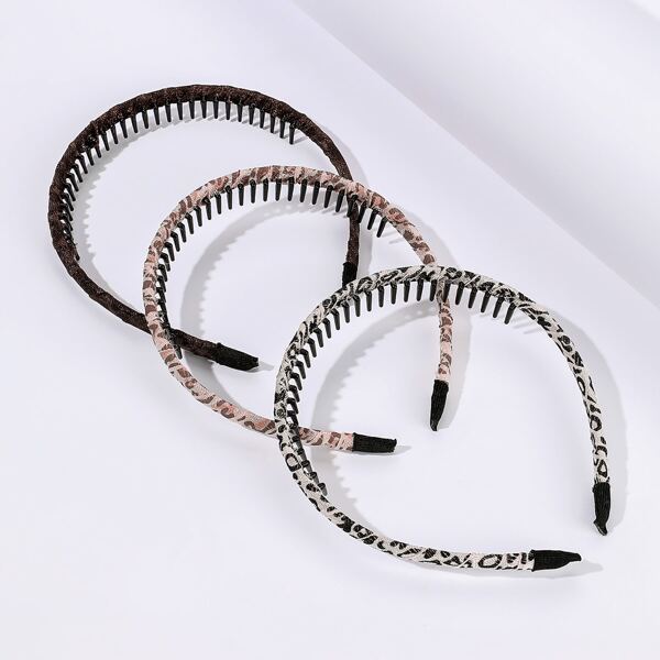 

3pcs Animal Print Headband, Multicolor