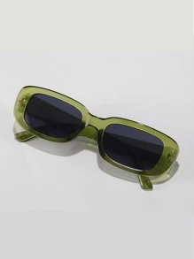 1pc Unisex Square Fashion Sunglasses, Suitable For Outfits, Travel, Summer Accessories, Sports Style, Driving, Festivals, Beach, Music Festivals, Vacation, Family Outings, Golf, Hiking, Elegant Attire, Street Style Accessories, Vacation Atmosphere, Sports, Parties, Outdoor Activities, Street Style, Fishing, Holidays, Vacation - Dark Grey - View 5