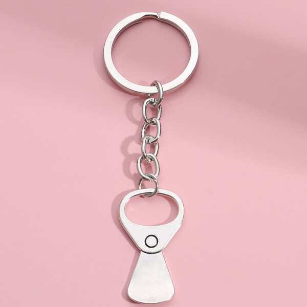 

Pull-Tab Charm Keychain, Antique silver