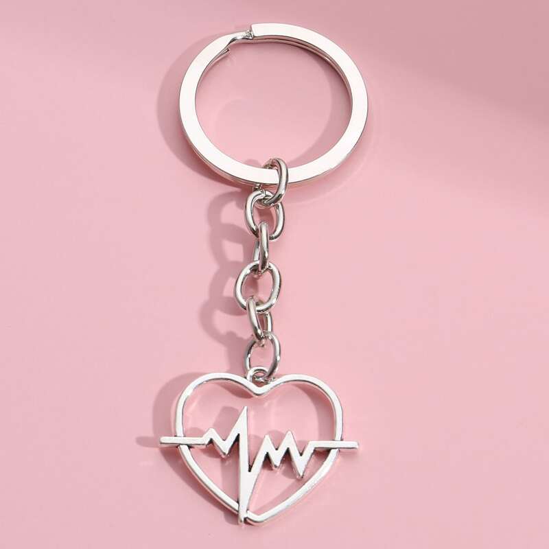 

Heart Pendant Keychain, Antique silver