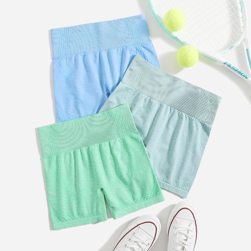 

3pcs Seamless High Stretch Sports Shorts, Multicolor