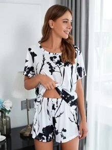 Bộ mặc nhà Hoa Giải trí - Đen và trắng - Xem 4