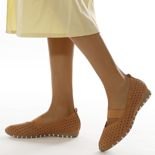 

Hollow Out Espadrille Flats, Brown