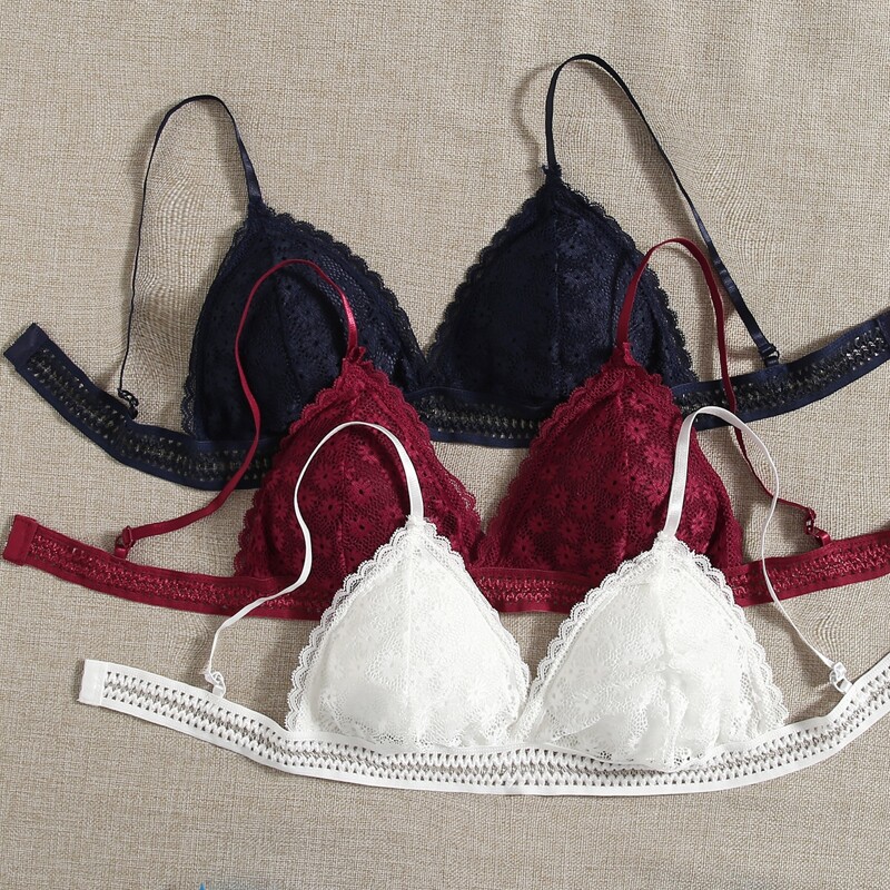

3pack Floral Lace Bralette Set, Multicolor