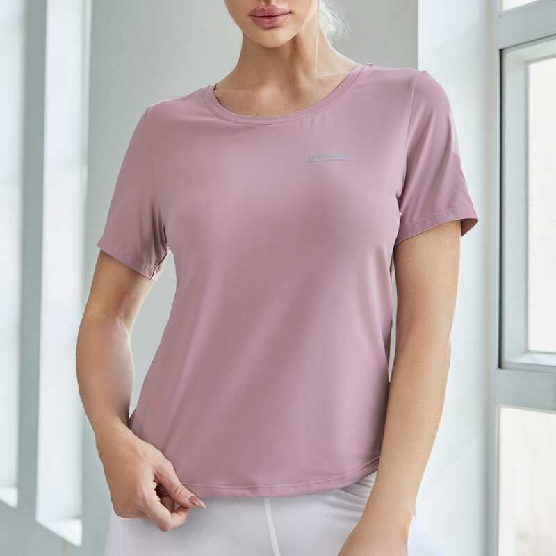 

Quick-Drying Letter Graphic Sports Tee, Dusty pink