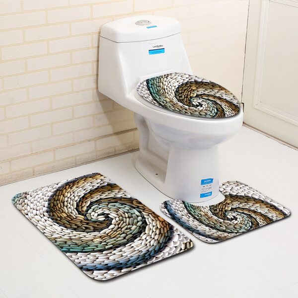 

1pc Stone Print Bath Mat, Multicolor