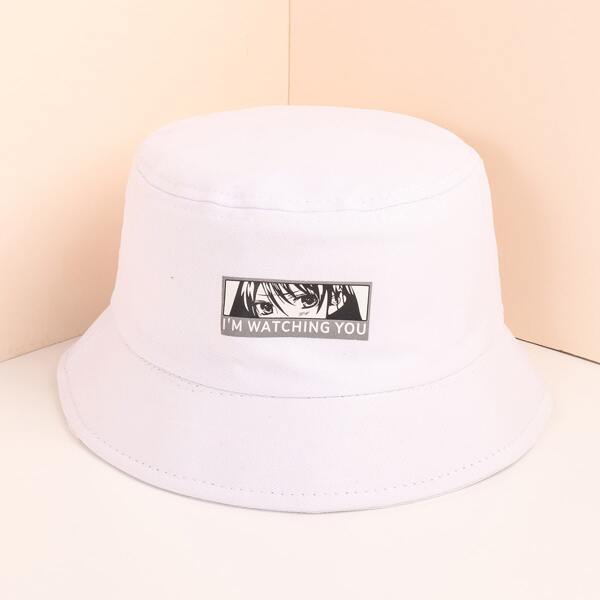 

Girls Slogan Graphic Bucket Hat, White