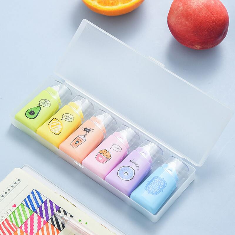 

6pcs Correction Tape & 1pc Storage Box, Multicolor