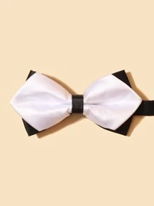 男士雙色領結 - 黑與白 - 查看 2