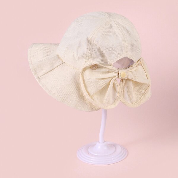 

Toddler Girls Bow Decor Hat, Beige