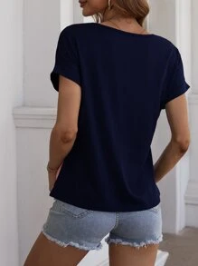 SHEIN LUNE Áo thun Khối Màu Giải trí - Nhiều màu - Xem 2