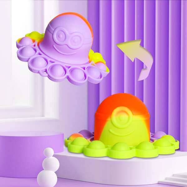 

1pc Double Sided Flip Octopus Push Pop Bubble, Multicolor