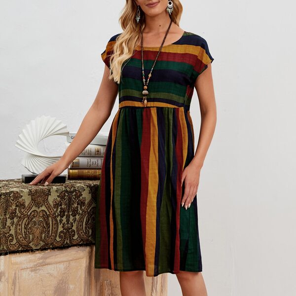 

Striped Scoop Neck Dress, Multicolor