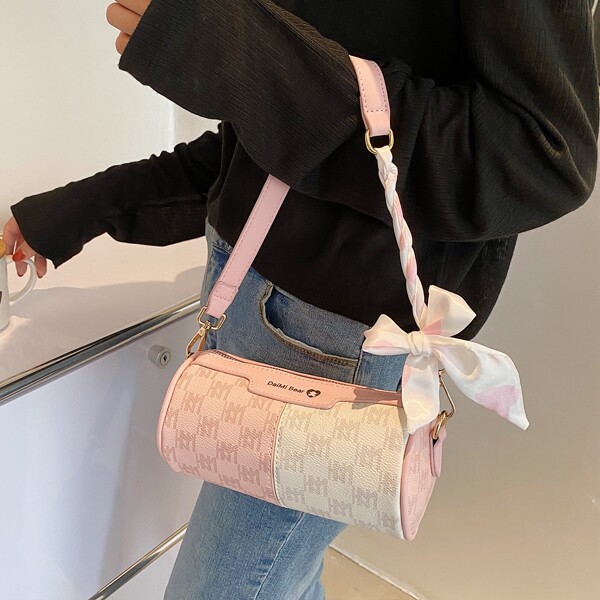 

Bow Decor Colorblock Bucket Bag, Multicolor