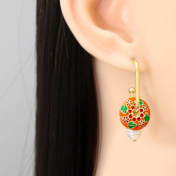 

Faux Pearl Drop Earrings, Multicolor