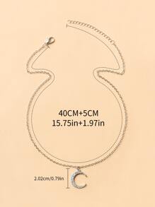 Rhinestone Moon Pendant Necklace
