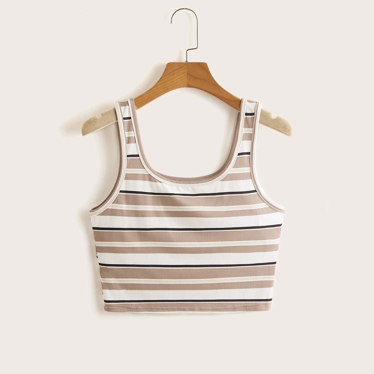 

Striped Ribbed Tank Top, Multicolor