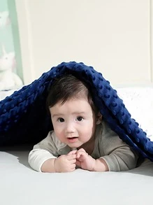 嬰兒卡通圖案毯子 - 藏蓝色 - 查看 1