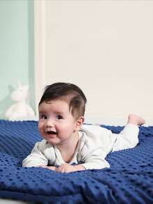 嬰兒卡通圖案毯子 - 藏蓝色 - 查看 3