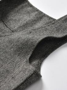 SHEIN 男小童前紐扣襯衫和背心和彈性腰帶長褲