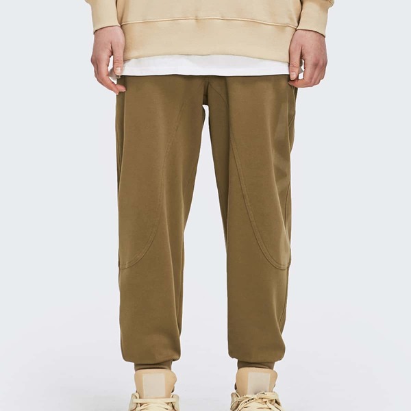 

Men Drawstring Waist Letter Graphic Sweatpants, Khaki