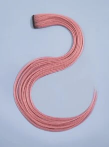 ROMWE Fairycore 1pc Long Straight Synthetic Hair Extension - Pink - View 2