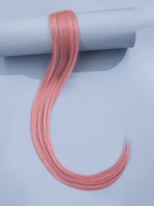 ROMWE Fairycore 1pc Long Straight Synthetic Hair Extension - Pink - View 4