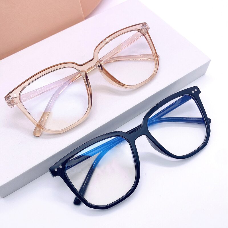 

2pcs Studded Decor Frame Eyeglasses