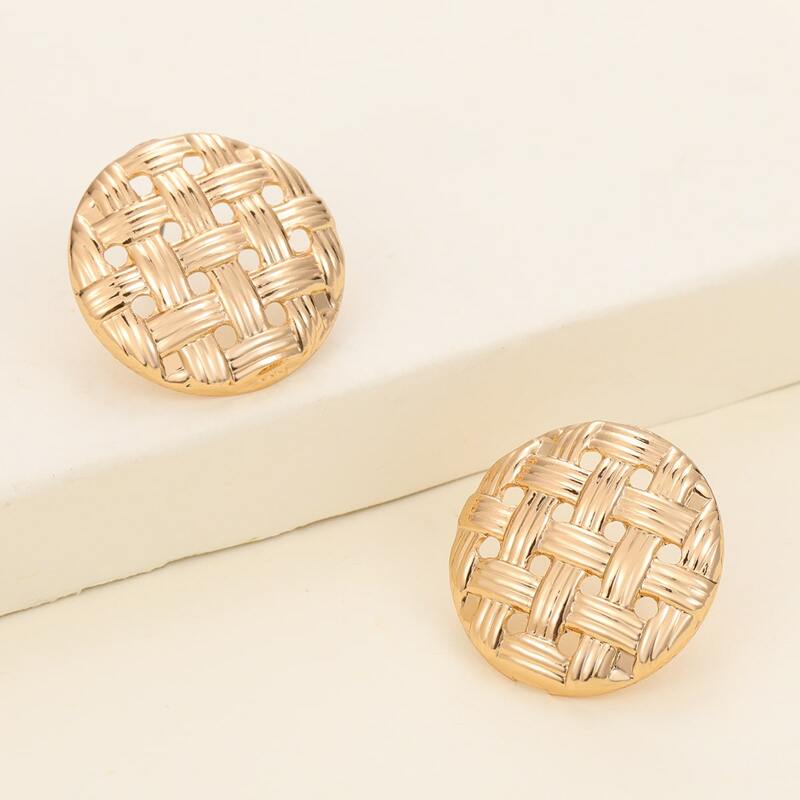 

Braided Design Stud Earrings, Gold