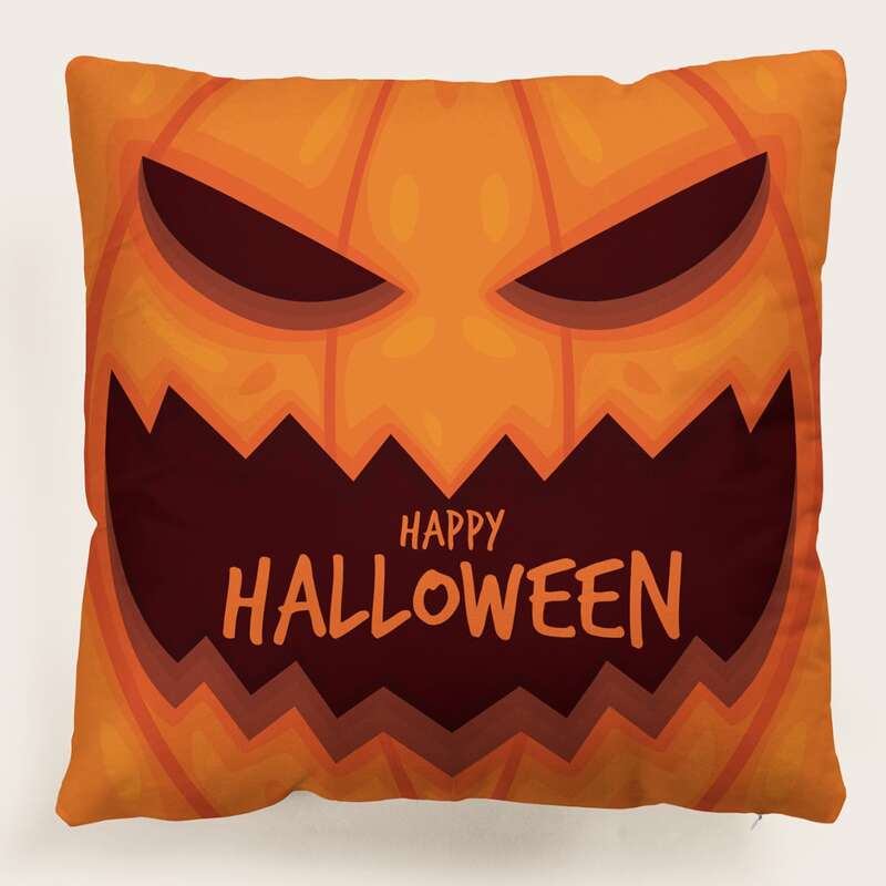 

Halloween Pumpkin Cushion Cover Without Filler, Multicolor