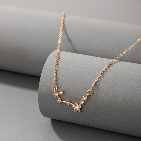 

Rhinestone Decor Necklace, Gold