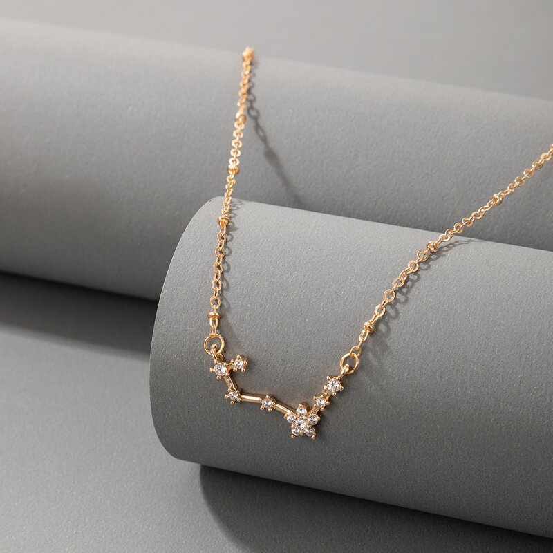 

Rhinestone Decor Chain Necklace, Gold