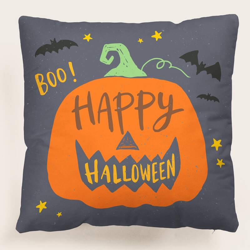 

Halloween Pattern Cushion Cover Without Filler, Multicolor