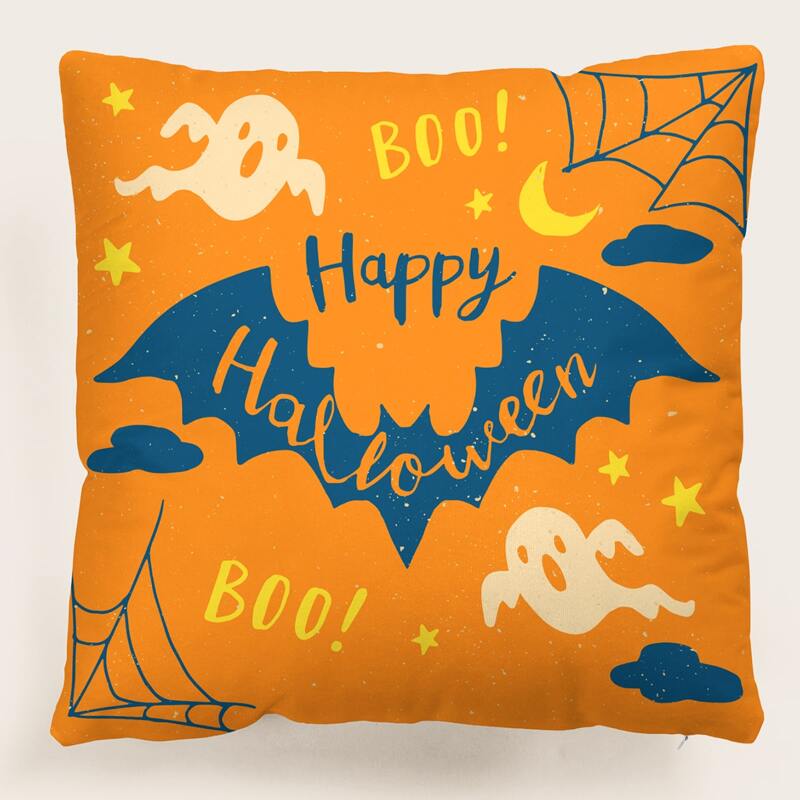 

Halloween Pattern Cushion Cover Without Filler, Multicolor