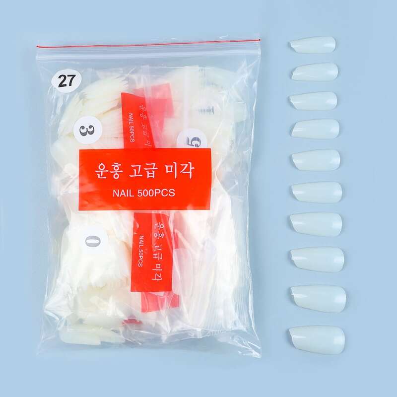 

500pcs Extension Fake Nail, Beige
